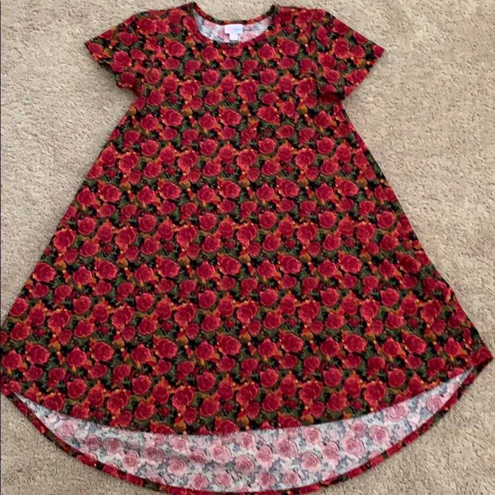 Lularoe Carly Dress XS Rose Print